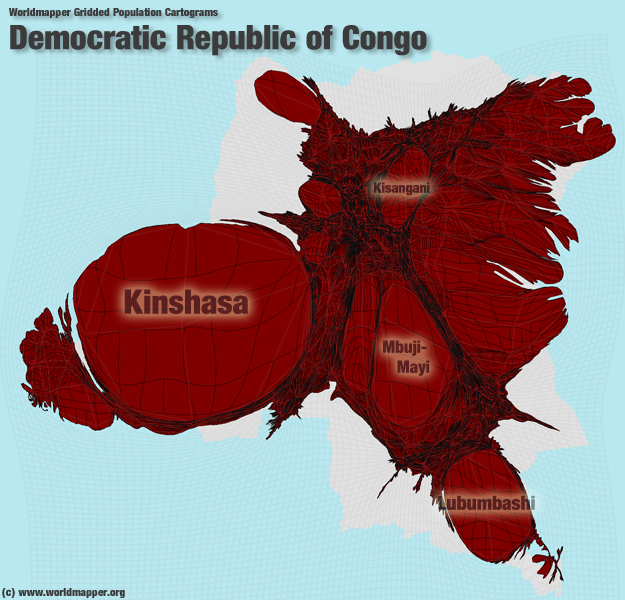 Demokratische Republik Kongo Bevölkerung Verteilung